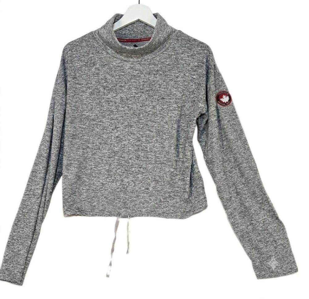 Canada Weather Gear Supreme Soft Sweatshirt Womens Large L Gray Mock Neck Cinch - Picture 2 of 10